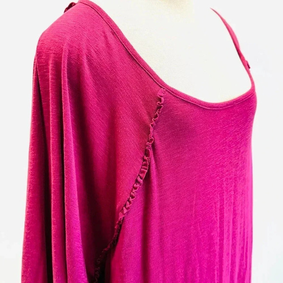 NWT LAUREN CONRAD Women Long Sleeve Pullover Scoop Neck Red Shirt Plus Size 4X - Picture 3 of 13